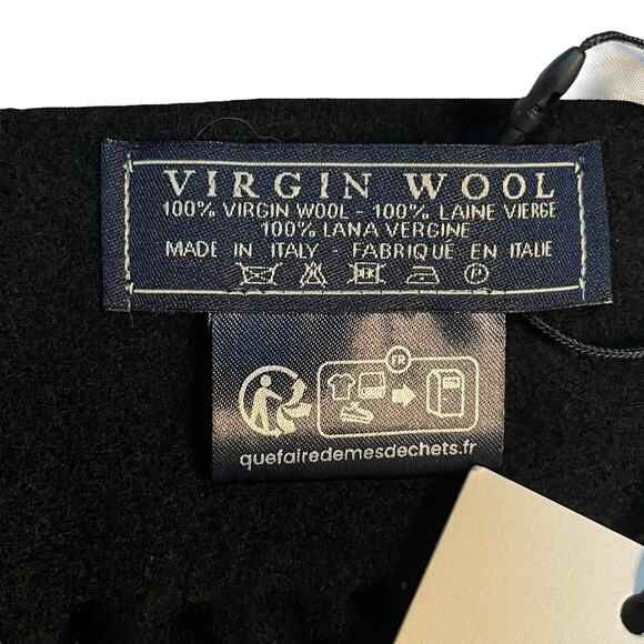 Maison Kitsune Scarf Wrap 100% Virgin Wool Fringe 72"L Made in Italy Luxury - Picture 6 of 13